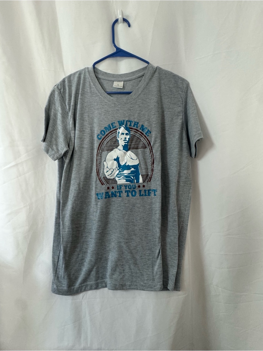 Gray Graphic Men's T-Shirt - 'Come With Me If You Want To Lift'
